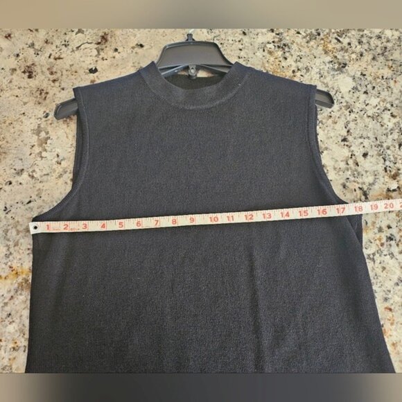 St.John Basics Vintage Black Turtleneck Sleeveless Sweater with Matching Pencil - Picture 9 of 9